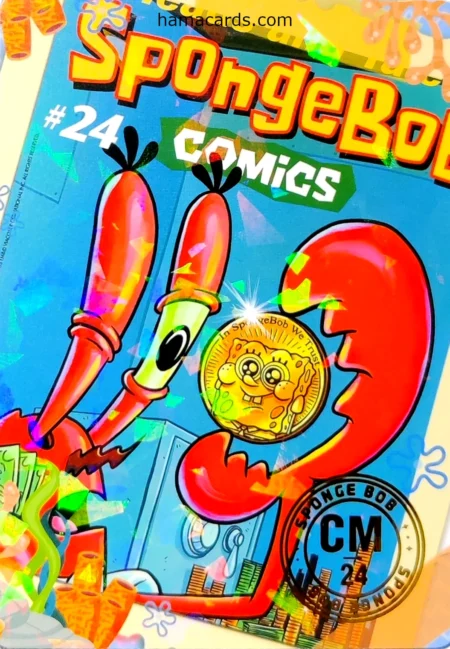 carte comics n°24 provenant de la display bob l'éponge anniversaire série 1