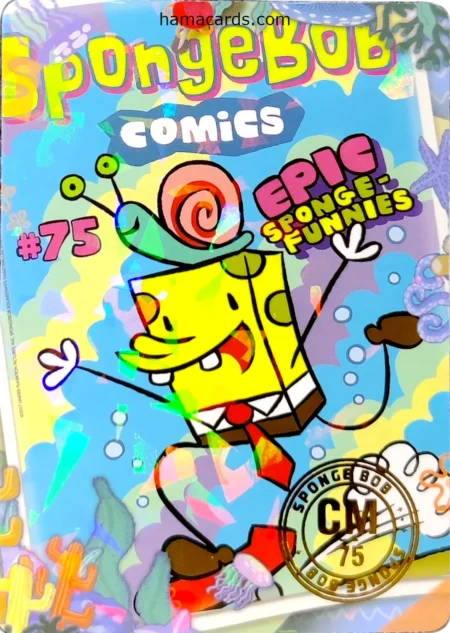 carte comics n°75 provenant de la display bob l'éponge anniversaire série 1