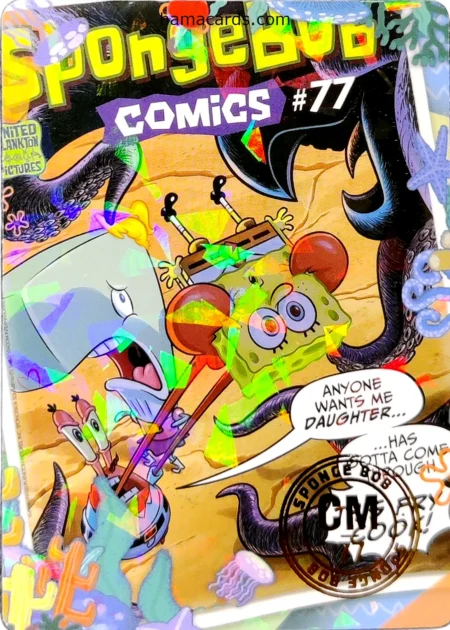 carte comics n°77 provenant de la display bob l'éponge anniversaire série 1