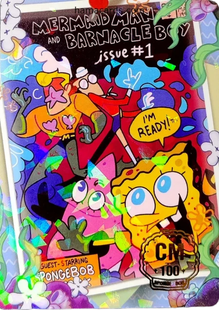 carte comics n°100 provenant de la display bob l'éponge anniversaire série 2